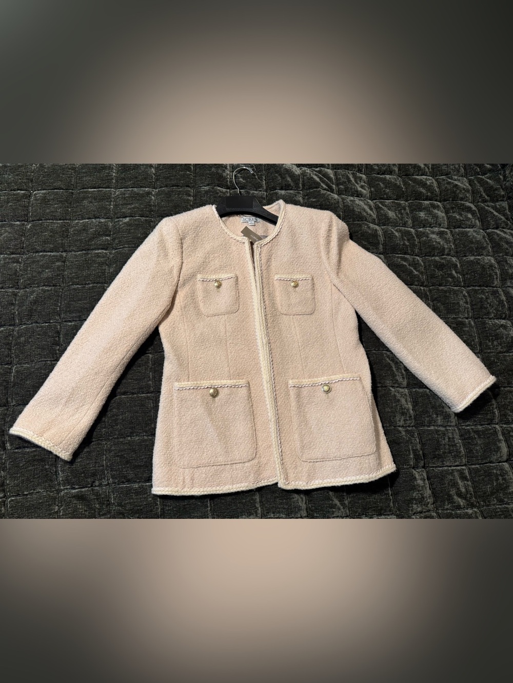 J. Crew Women’s Light Cream Bouclé Pocket Blazer